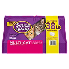Scoop Away Multi-Cat Meadow Fresh Scent Clumping Cat Litter Value Size, 9.5 lb, 4 count