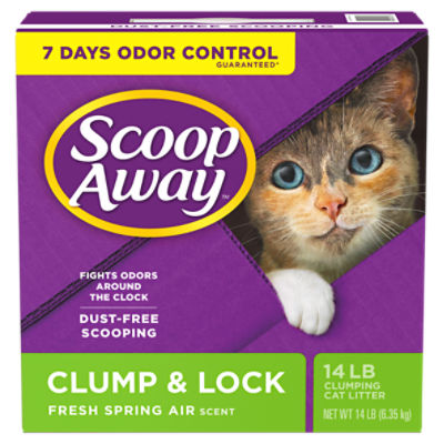 Scoop Away Clump and Lock Cat Litter, Fresh Spring Air Scented, 14 Pounds