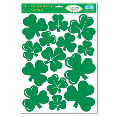 Beistle Shamrock Clings, 1 each