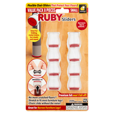 BulbHead Ruby Flexible Chair Sliders Value Pack, Small, 8 count, 8 Each
