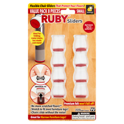 BulbHead Ruby Flexible Chair Sliders Value Pack, Small, 8 count