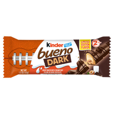 Kinder Bueno Dark Crispy Wafer with Creamy Nut Limited Edition Flavor, 2 count, 1.5 oz