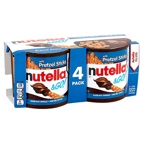 Nutella & Go! Hazelnut Spread + Pretzel Sticks, 1.9 oz, 4 count
Dip into your morning snack break.™