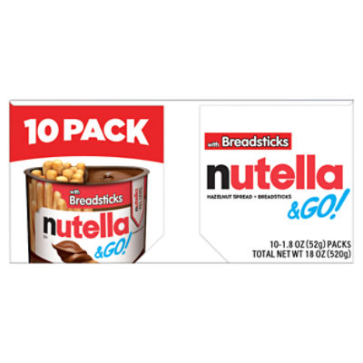 Nutella & Go! Hazelnut Spread + Breadsticks Family Pack, 1.8 oz, 10 count