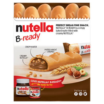 Ferrero Nutella B-ready Crispy Wafer Filled with Nutella, 0.7 oz, 6 count