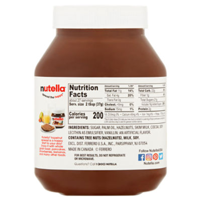 Ferrero Nutella Hazelnut Spread with Cocoa, 2.2 lbs - The Fresh Grocer