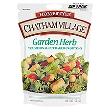 Chatham Village Homestyle Garden Herb Traditional Cut Baked Croutons, 5 oz