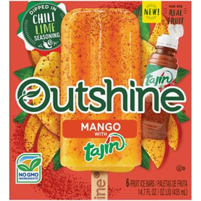 Outshine Mango with Tajin Fruit Ice Bars, 6 count, 14.7 fl oz
