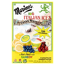Marinos Rainbow Italian Ices, 6 fl oz, 6 count, 36 Fluid ounce