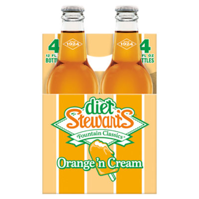 Stewart's Fountain Classics Diet Orange'n Cream Soda, 12 fl oz, 4 count