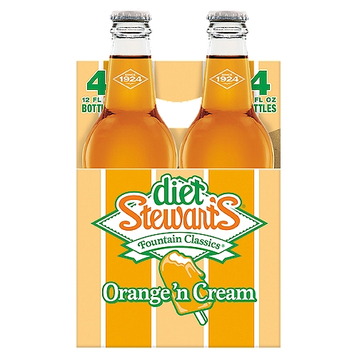 Stewart's Fountain Classics Diet Orange'n Cream Soda, 12 fl oz, 4 count
Diet Orange and Cream Flavored Soda