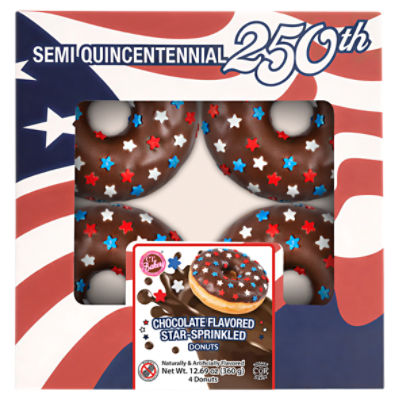 CT Bakery Chocolate Flavored Star-Sprinkled Donuts, 4 count, 12.69 oz