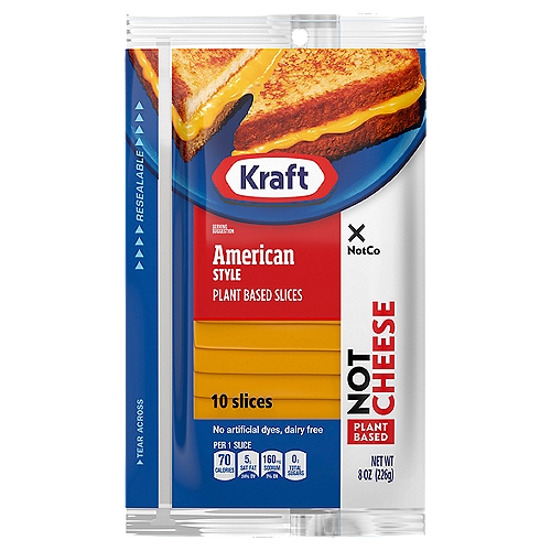 NotCo Kraft American Style Plant Based Slices, 10 count, 8 oz