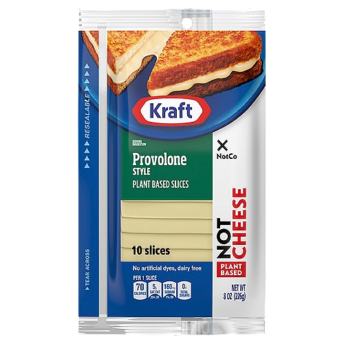 NotCo Kraft Provolone Style Plant-Based Slices, 10 count, 8 oz