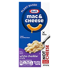 Kraft Mac & Cheese White Cheddar Style Shell Pasta & Plant Based Sauce Mix, 6 oz