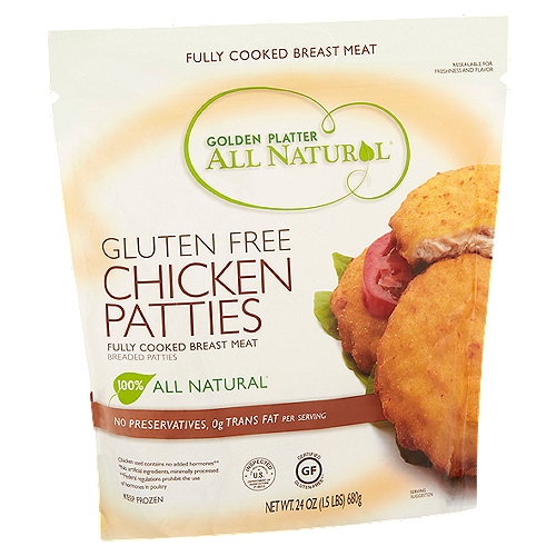 Golden Platter All Natural Gluten Free Chicken Patties, 24 oz