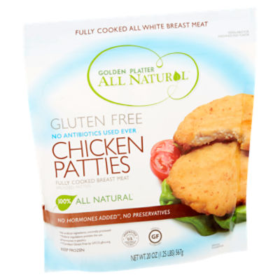 Golden Platter All Natural Gluten Free Chicken Patties, 20 oz