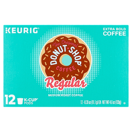 The Original Donut Shop Regular Medium Roast Coffee K-Cup Pods, 0.39 oz, 12 count
Full-bodied, bold, and flavorful, our Regular is, quite simply, a cup full of happiness.