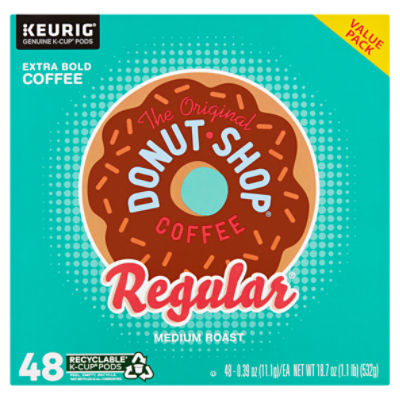 The Original Donut Shop Regular Medium Roast Coffee K-Cup Pods Value Pack, 0.39 oz, 48 count