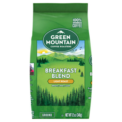 Green Mountain Coffee Roasters Breakfast Blend Light Roast Ground Coffee, 12 oz, 12 Ounce