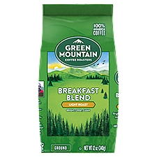 Green Mountain Coffee Roasters Breakfast Blend Light Roast Ground, Coffee, 12 Ounce