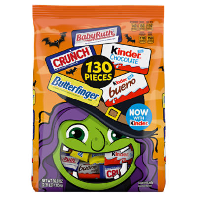 BabyRuth/Crunch/Butterfinger/Kinder Assorted Candy, 130 count, 36.9 oz