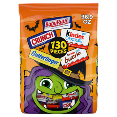 Ferrero Baby Ruth, Crunch, Kinder and Butterfinger Assorted Candy, 130 pieces, 36.9 oz