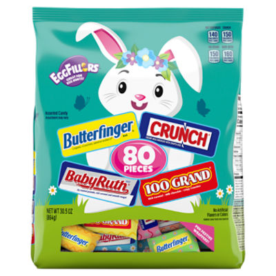 Butterfinger/Crunch/100 Grand/Baby Ruth EggFillers Assorted Candy, 80 count, 30.5 oz