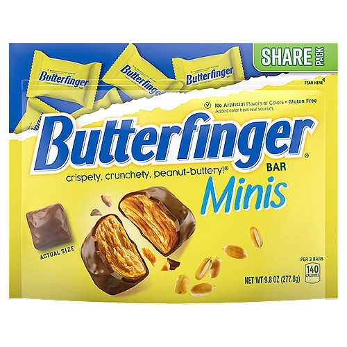 Butterfinger Minis Bar Share Pack, 9.8 oz
Crispety, crunchety, peanut-buttery!®

So mini. So irresistible. Share before they're stolen!
