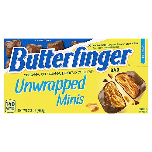 Butterfinger Unwrapped Minis Bar, 2.8 oz
Crispety, crunchety, peanut-buttery!®