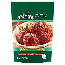 P&S Ravioli Company Cooked Meatballs, 6 count, 9 oz, 9 Ounce