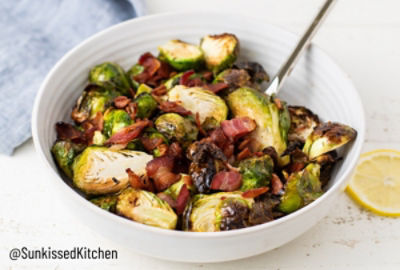 Air Fryer Brussels Sprouts and Bacon