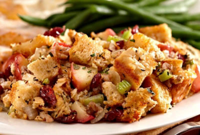 Artisan Bread Stuffing with Apples and Sausage