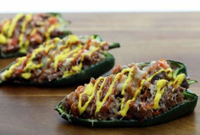 Bacon Cheeseburger Stuffed Poblano Peppers