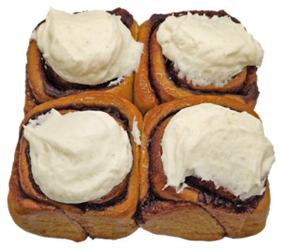 Fresh Bake Shop Pumpkin Rolls with Cream Cheese Icing, 4 Pack