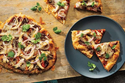 BBQ Chicken Naan Pizza