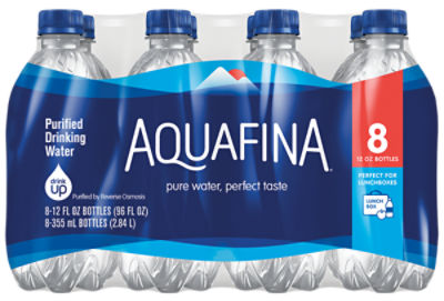 Aquafina Water - 8 Pack Plastic Bottles, 96 fl oz