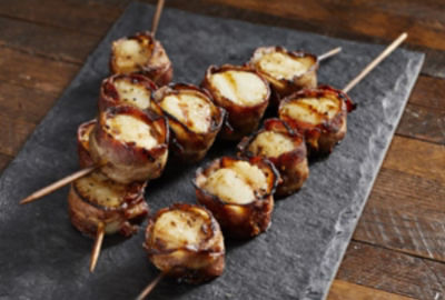 Bacon Wrapped Scallop Skewers