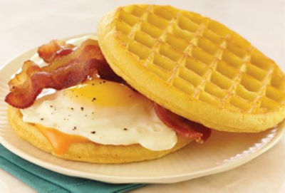 Bacon, Eggo and Cheese Sandwich