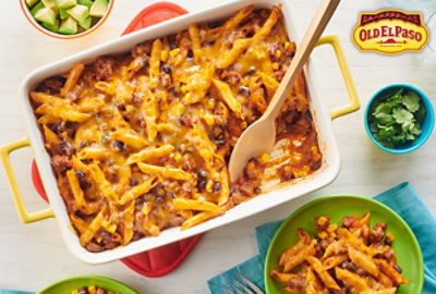 Baked Beef Enchilada Pasta