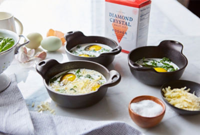 Baked Eggs with Wilted Spinach