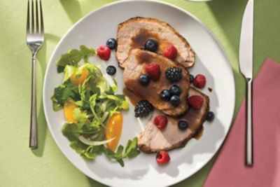 Balsamic-Honey Roast Pork Loin with Fresh Berries