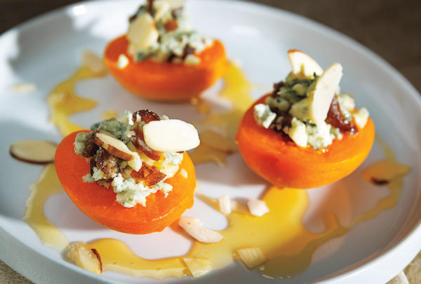 Blue Cheese and Date Stuffed Apricots