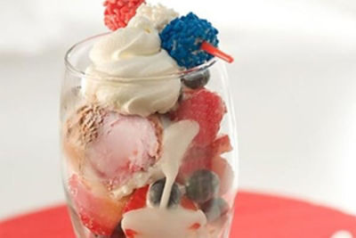 Breyers Red, White & Blue Caramel Parfaits