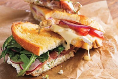 Brie, Red Onion & Tomato Grilled Cheese