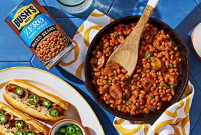 Bush’s® Zero Sugar Added Baked Beans with Chicken Apple Sausage and Peppers