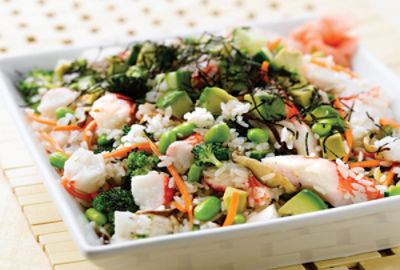 California Sticky Rice Salad with Alaska Surimi Seafood