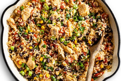 Campfire One Pot Chicken Burrito Bowls