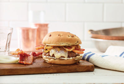 Caramelized Onion Bacon Cheeseburger