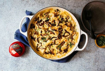 Cheesy Stovetop Pasta with Mushrooms and Chicken